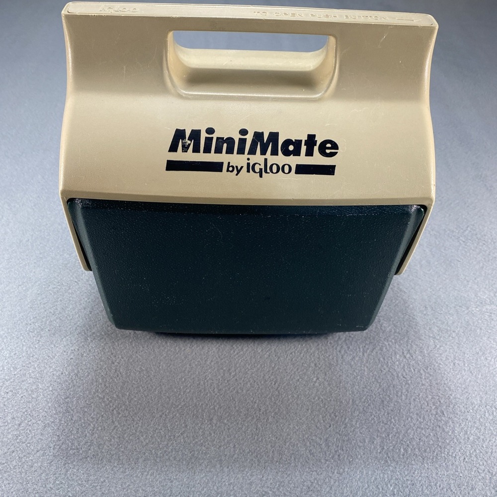 Vintage Minimate Cooler by Igloo Lunch Box 6-pack Forest Green Tan Playmate 90s